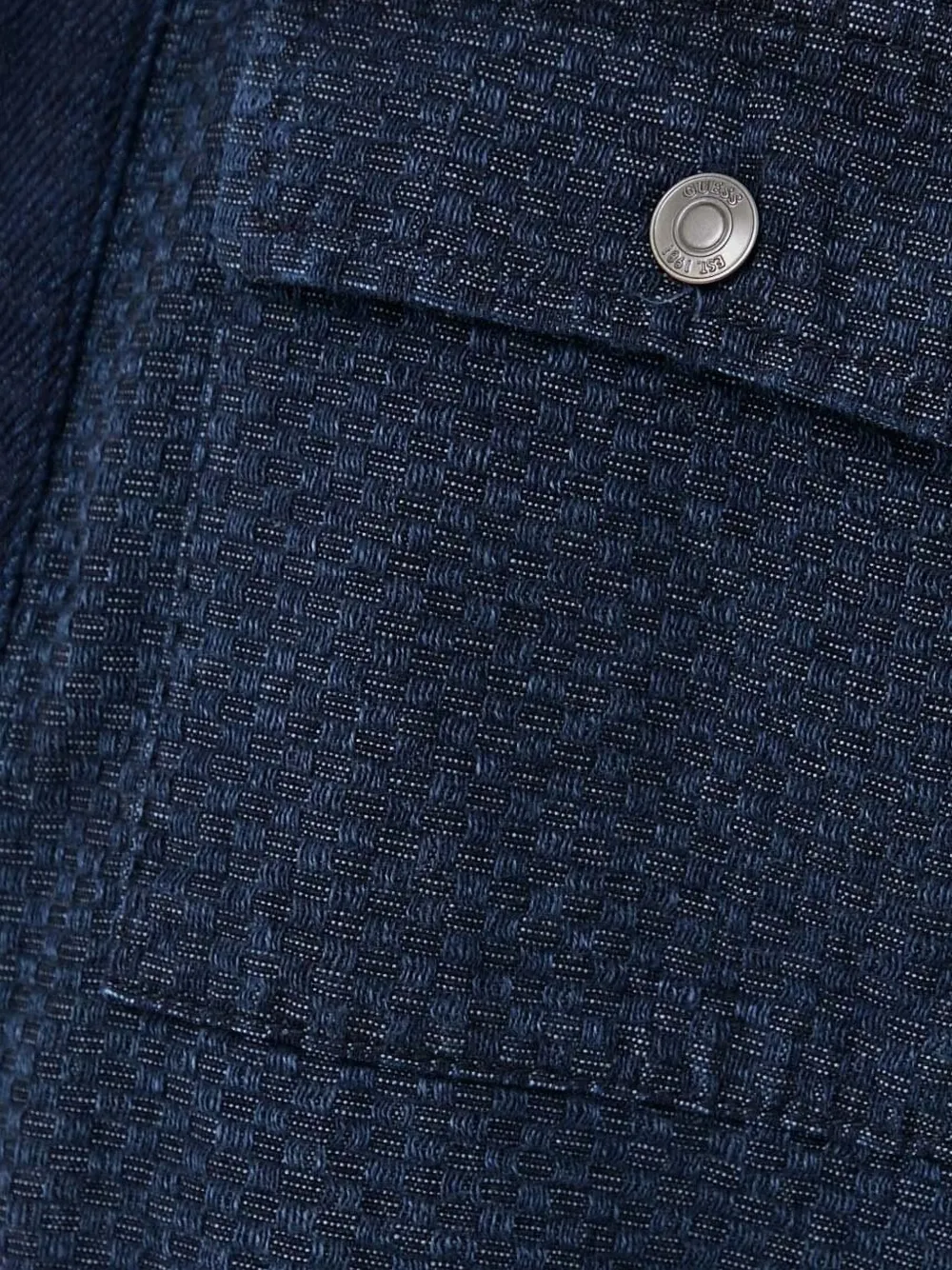 GUESS USA Denim shirtjack met textuur vlak Blauw