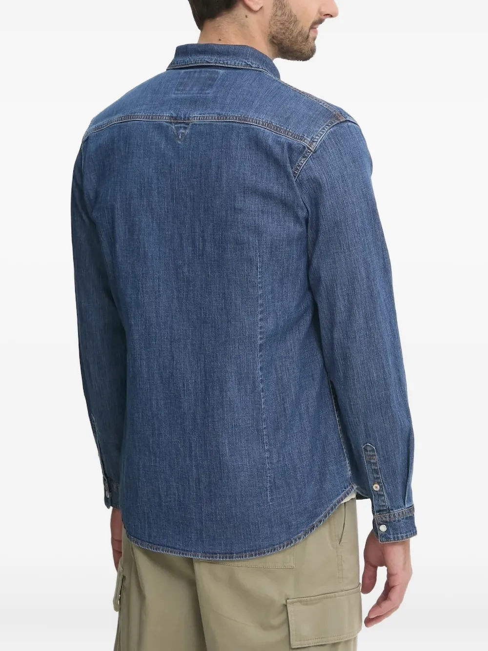 GUESS USA denim flap-pockets shirt - Blauw