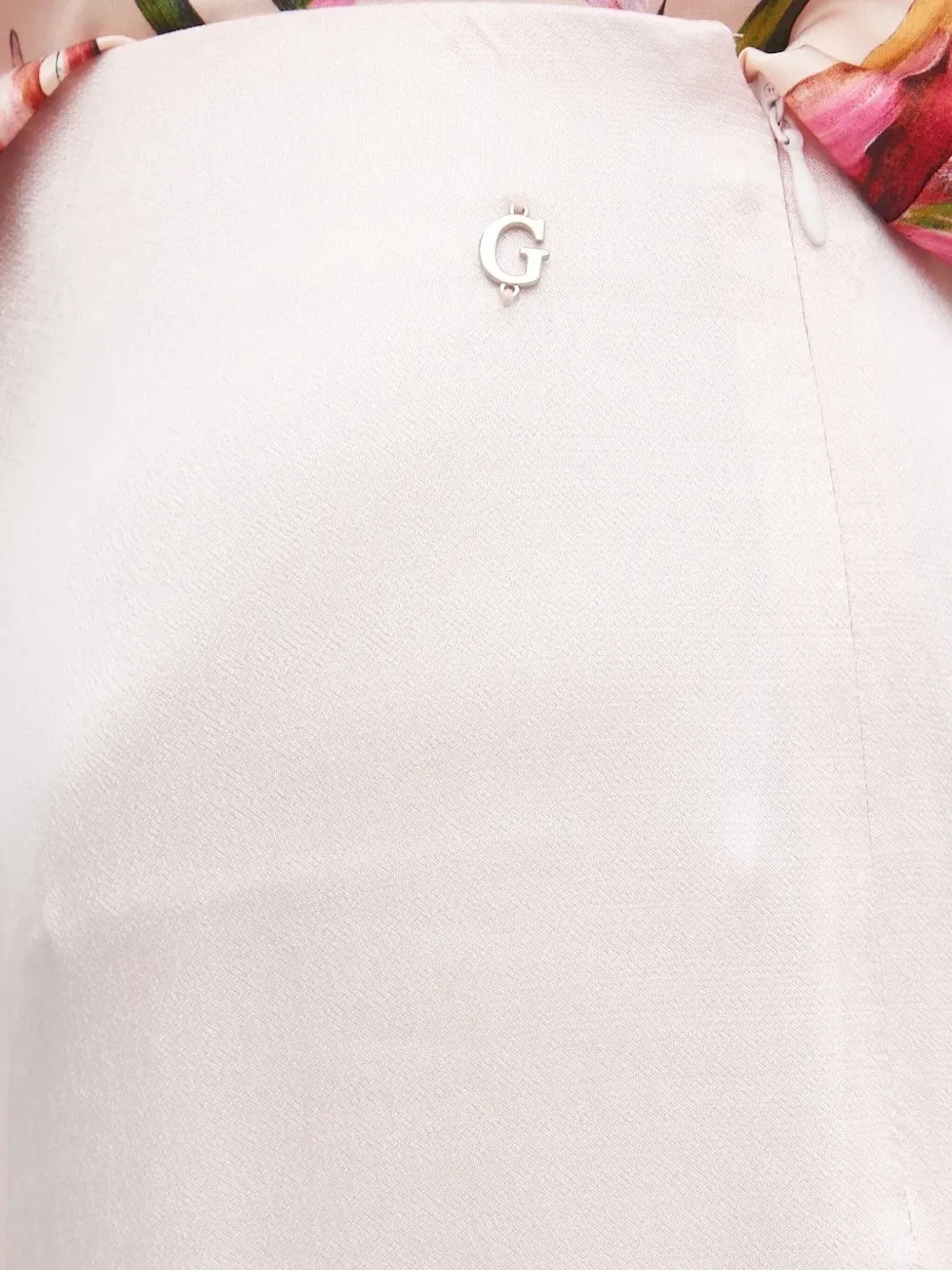 Guess Usa Asymmetric Satin Skirt In Pink