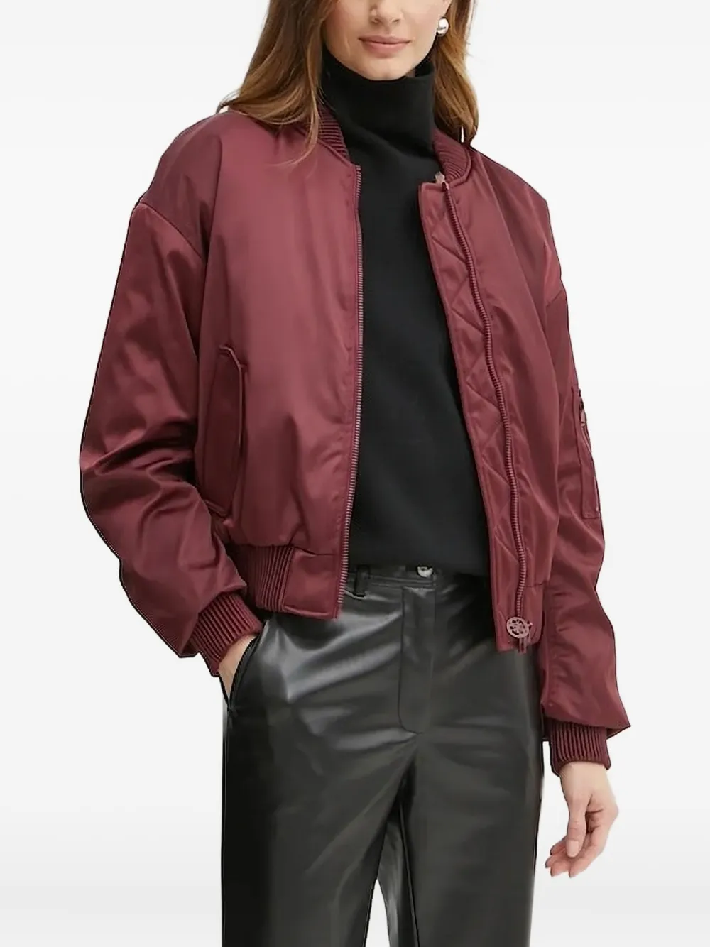 GUESS USA cargo-pocket bomber jacket - レッド GUESS USA cargo-pocket bomber jacket - レッド