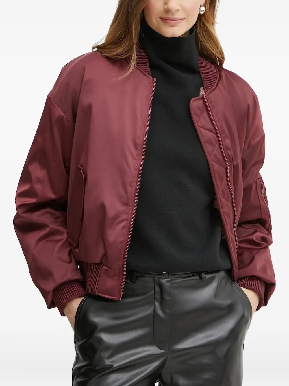 GUESS USA Bomberjack met cargo zak Rood