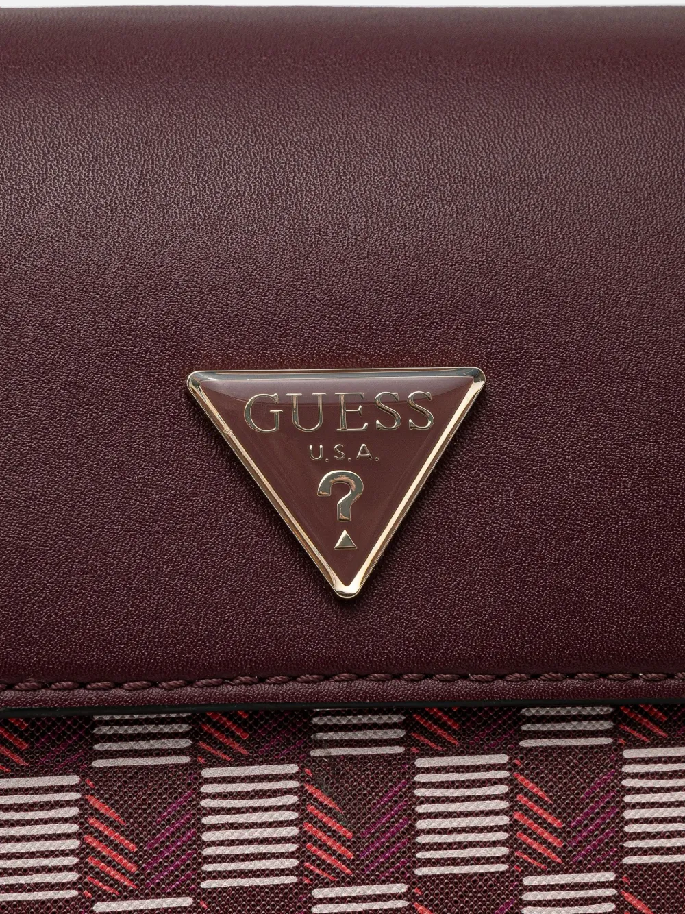 Guess Usa Geometric-motif Tote Bag In Red