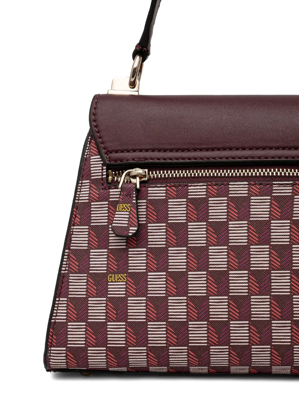 Guess Usa Geometric-motif Tote Bag In Red
