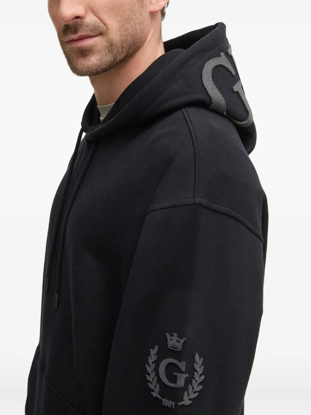 GUESS USA Hoodie met verfraaid logo Zwart