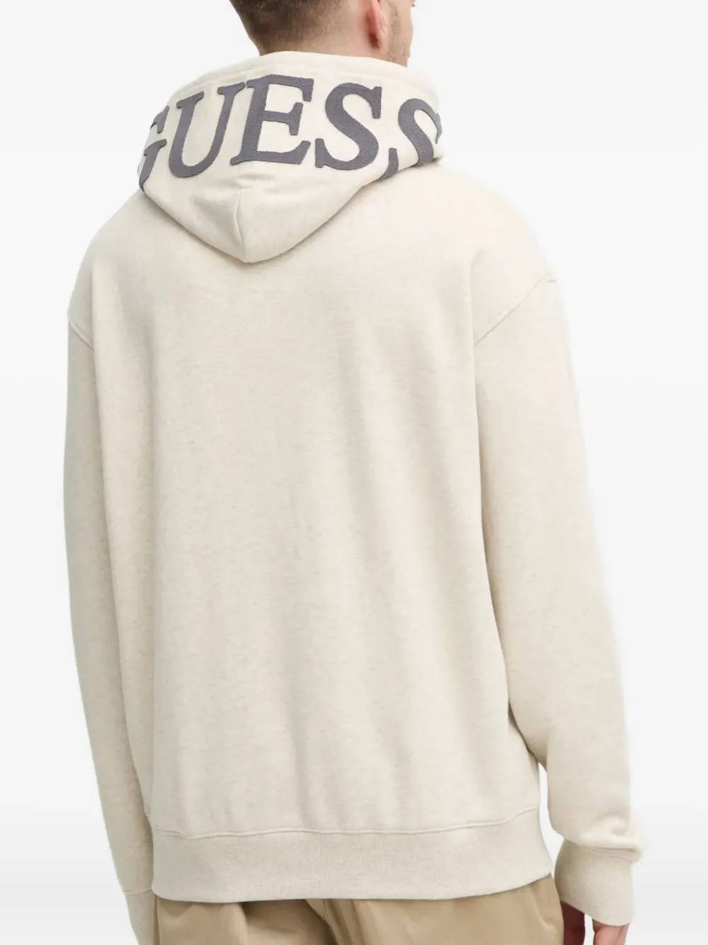 GUESS USA Hoodie met geborduurd logo Beige