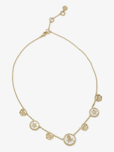 Philipp Plein skull-star necklace