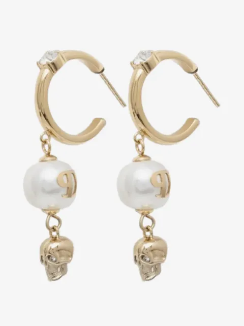 Philipp Plein skull-charm hoop earrings
