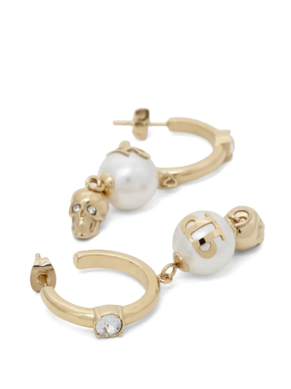  Philipp Plein Skull-charm Hoop Earrings - Gold 