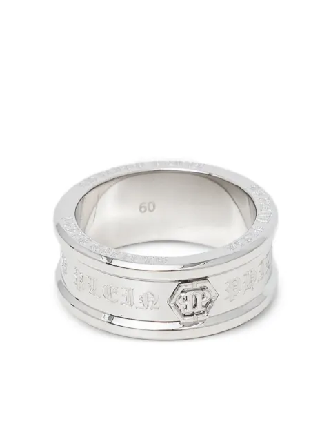 Philipp Plein anillo con logo grabado