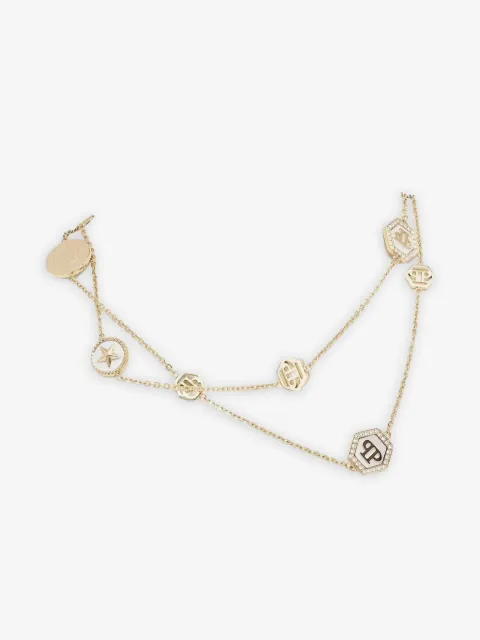 Philipp Plein mini logo buttons necklace