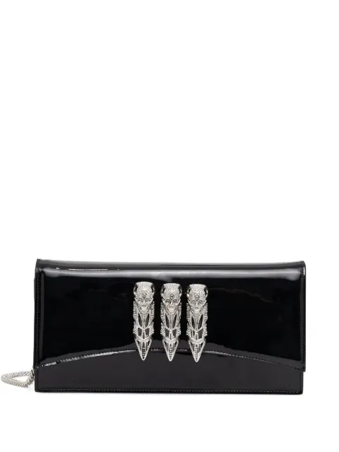 Philipp Plein skull-motif clutch bag