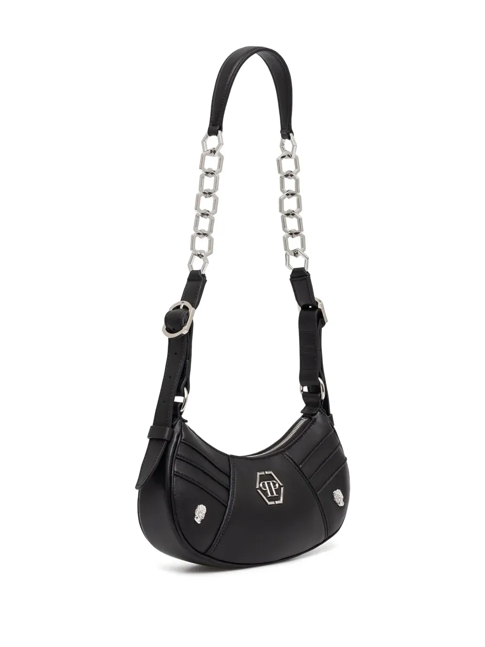 Philipp Plein rhinestone-appliqué shoulder bag - Zwart