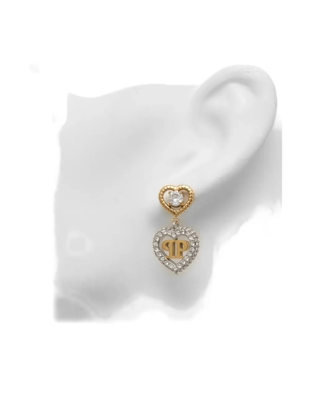 Philipp Plein heart-charm drop earrings - Oro