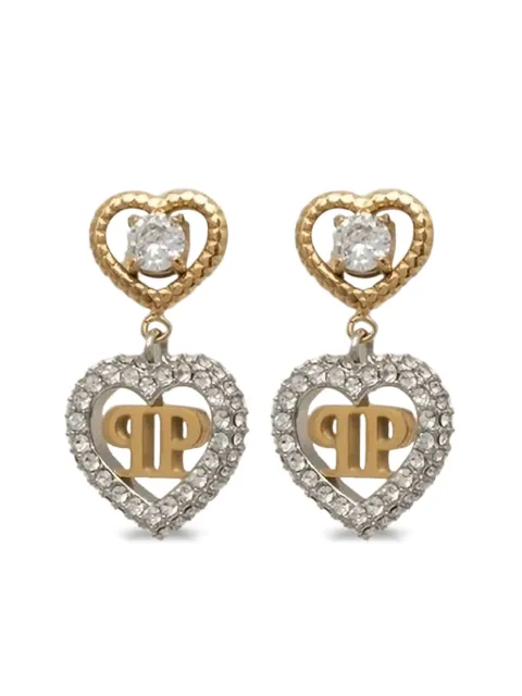 Philipp Plein aretes con dije corazón