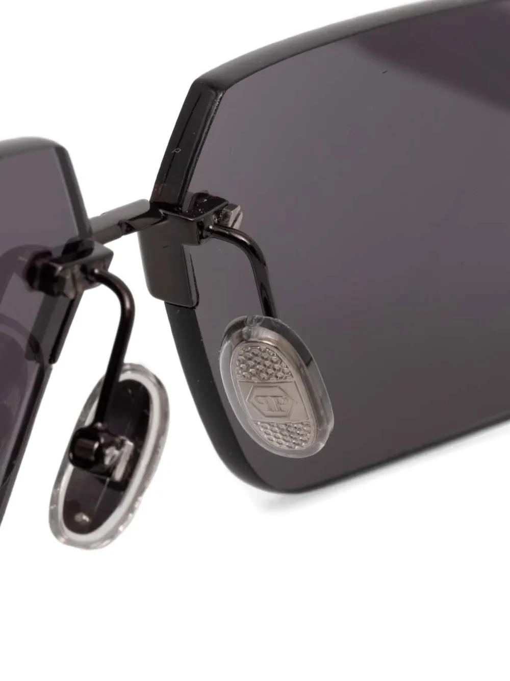 Philipp Plein Eyewear Zonnebril met rechthoekig montuur Zwart