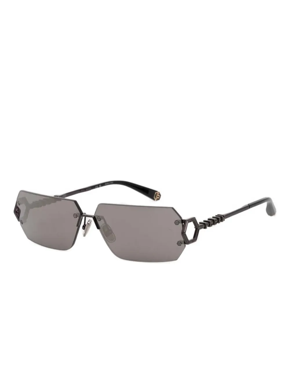 Philipp Plein Eyewear Zonnebril met rechthoekig montuur Zwart