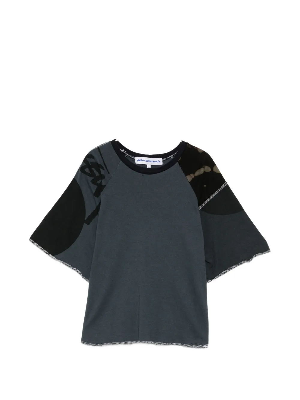 Stain Shade raglan-sleeve panelled T-shirt – Blue