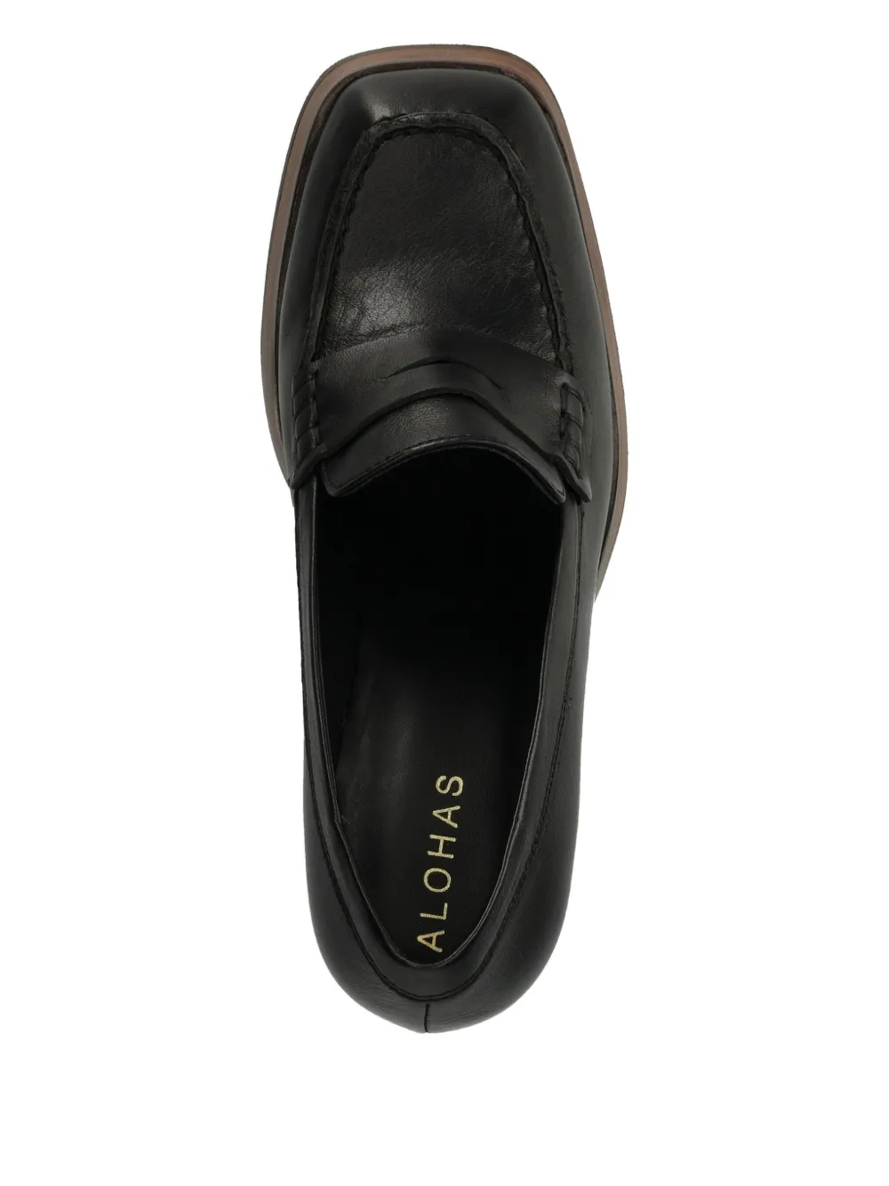 ALOHAS 90mm block-heel penny-strap pumps Zwart
