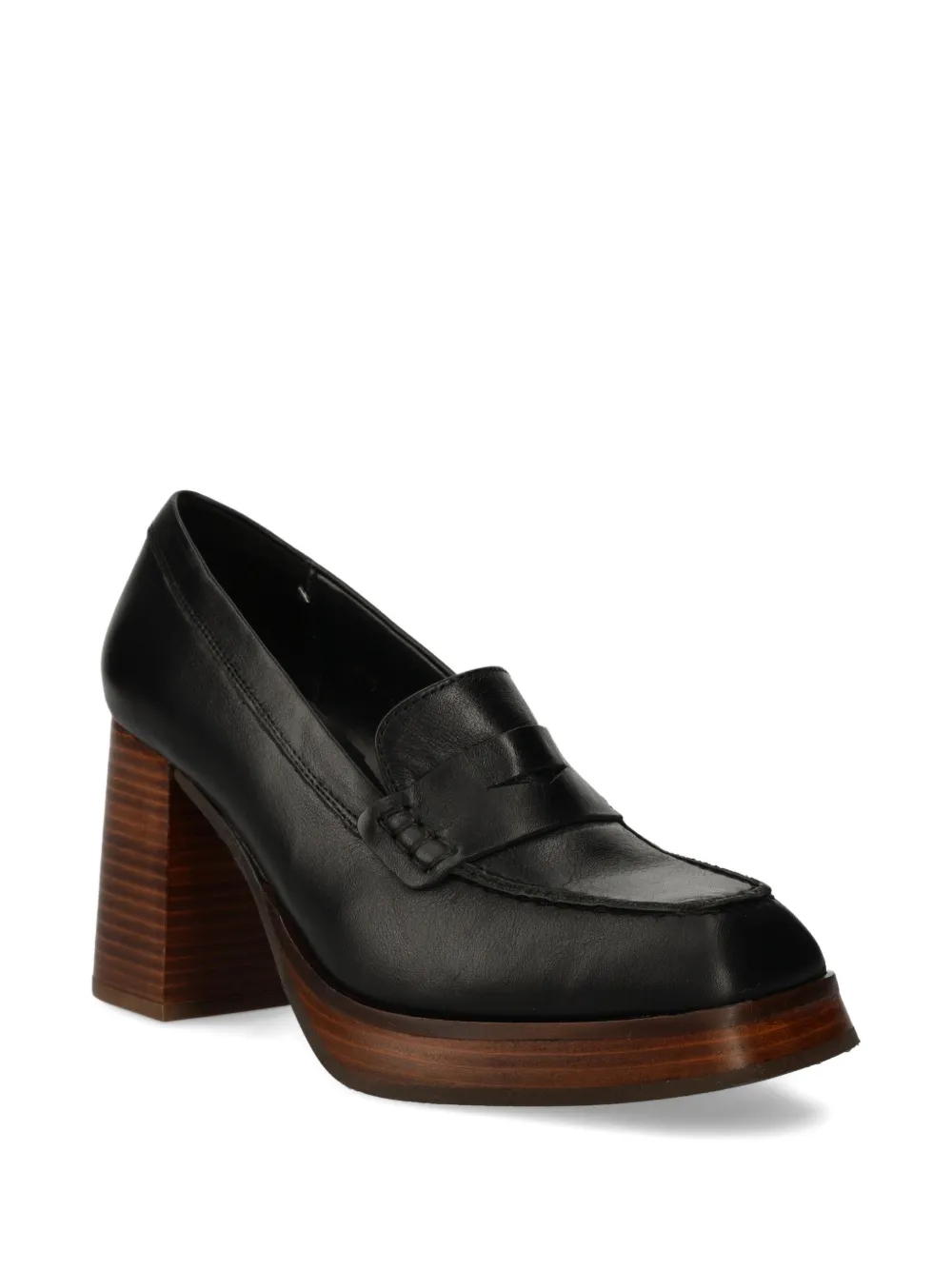 ALOHAS 90mm block-heel penny-strap pumps Zwart