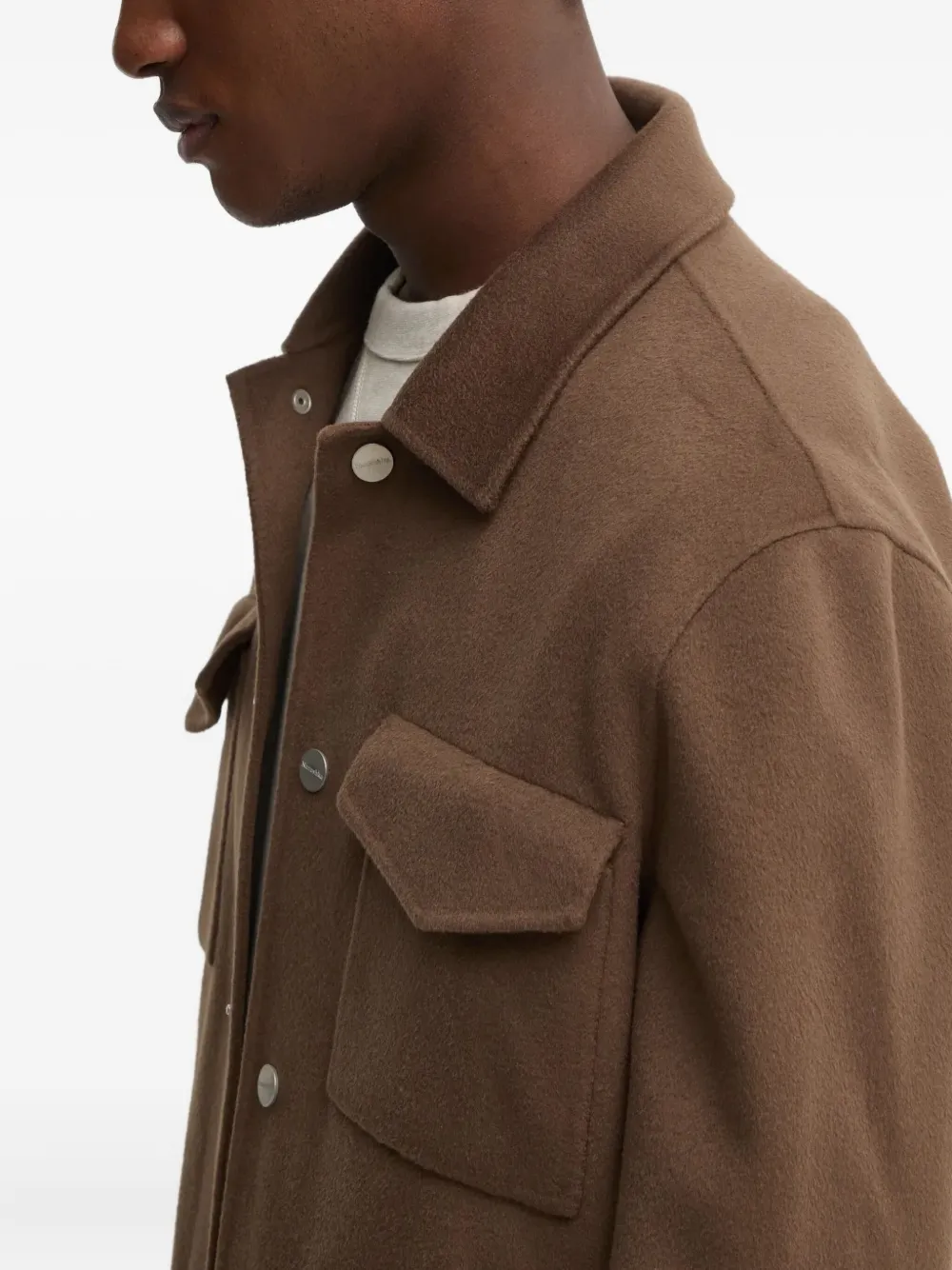 Nanushka Wollen jack met klepzak Bruin