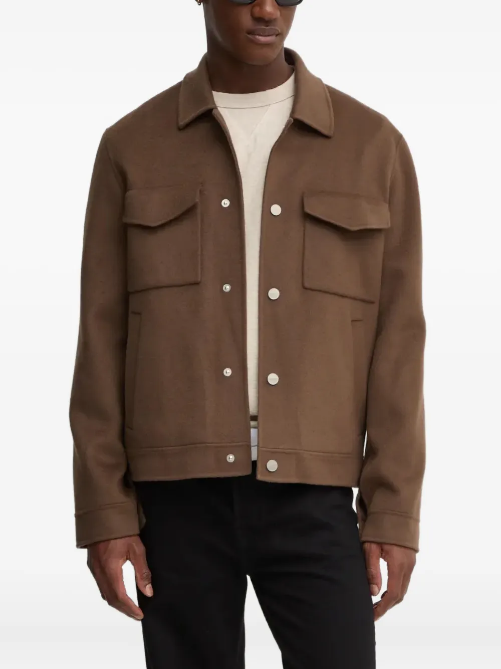 Nanushka flap-pocket wool jacket | Brown | Image 1