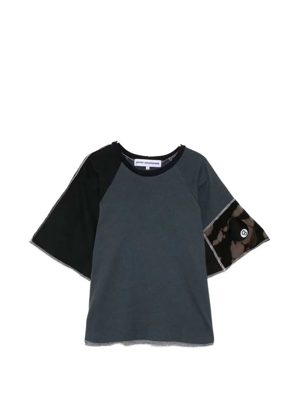 Stain Shade patchwork raglan-sleeve T-shirt – Blue