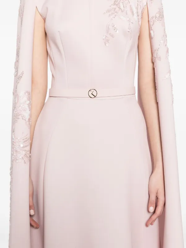 gradient-effect off-shoulder dress