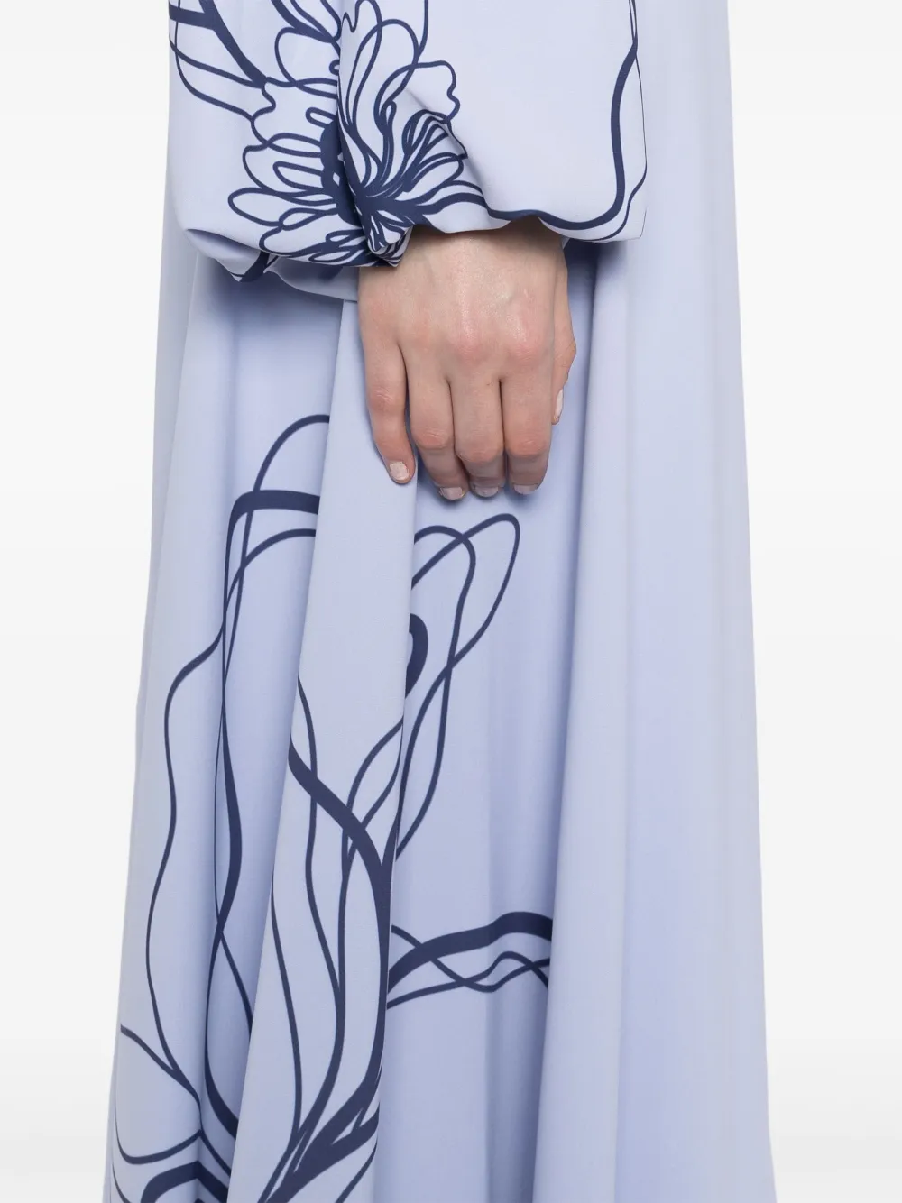 Saiid Kobeisy Floral Printed Kaftan In Blue