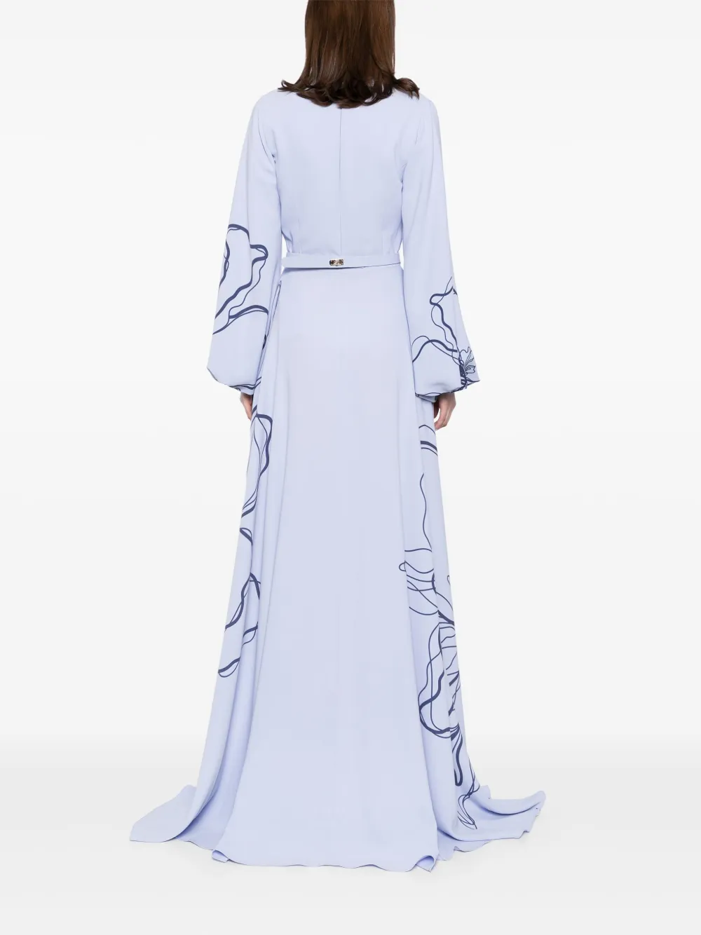Saiid Kobeisy Floral Printed Kaftan In Blue