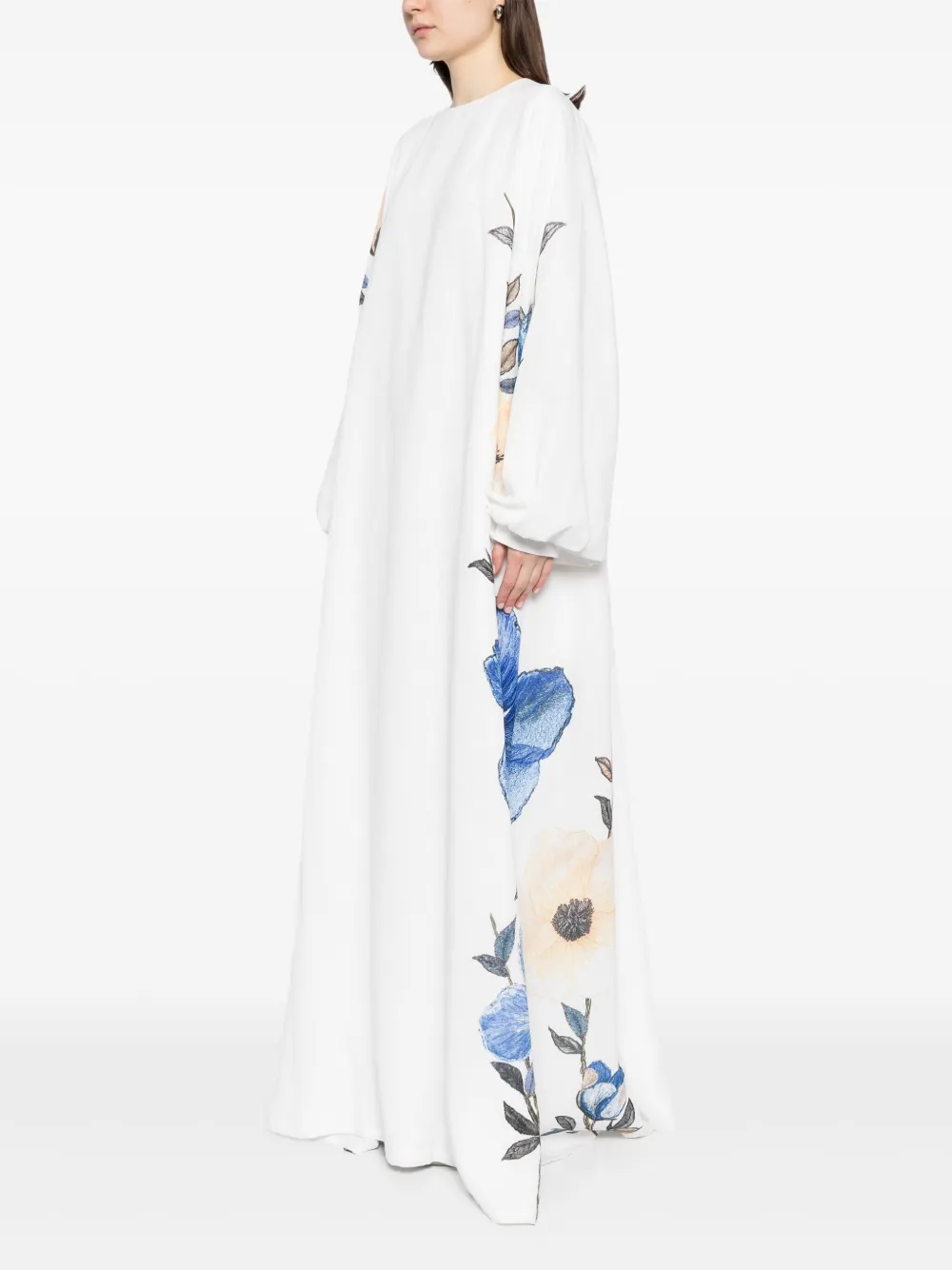 Saiid Kobeisy Tuniek met bloemenprint Wit