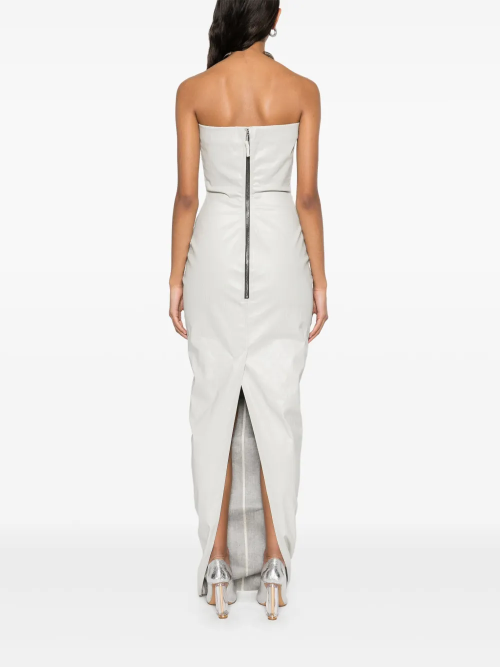 Rick Owens Bustier Gown Maxi Dress In Neutrals