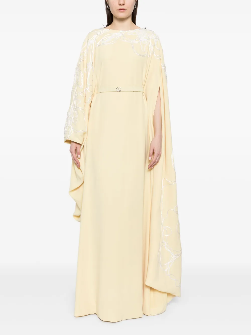 Saiid Kobeisy floral embroidered kaftan - Geel