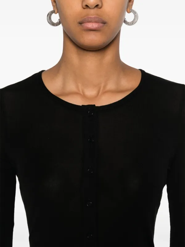 【関税込み】AGOLDE ブラック Faustine ヘンリーネック トップス AGOLDE Faustine ヘンリーネック Tシャツ | ブラック | FARFETCH JP