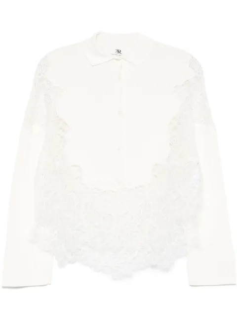 Ermanno Scervino camisa con paneles de encaje