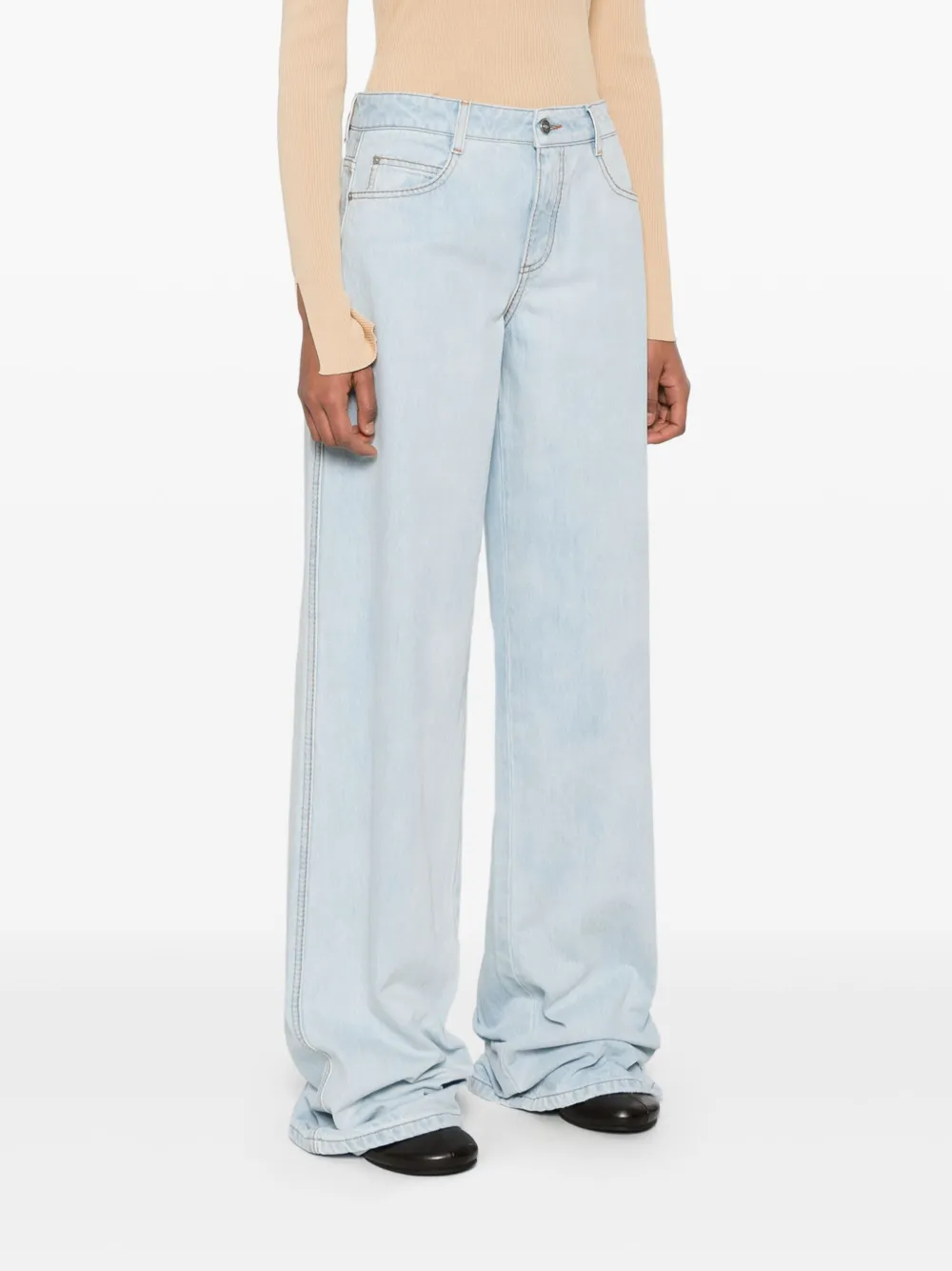 Ermanno Scervino Jeans met wijde pijpen Blauw