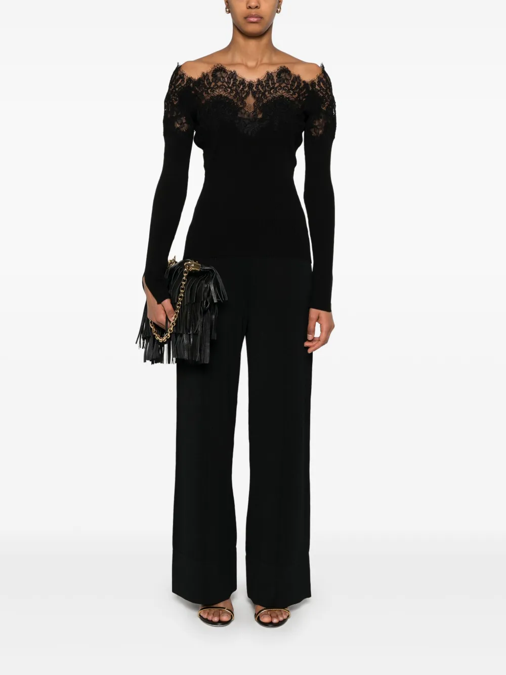 Ermanno Scervino Gebreide blouse - Zwart
