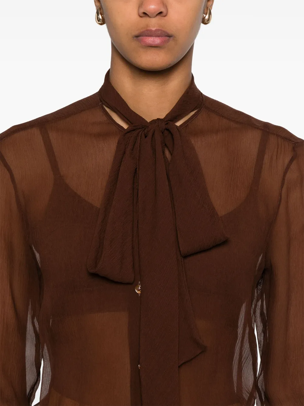 Ermanno Scervino Zijden blouse Bruin