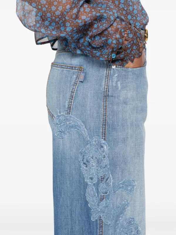 デニム・ジーパン ERMANNO SCERVINO DENIM JEANS WITH FLORAL EMBROIDERY 27934457_57665669_600.jpg