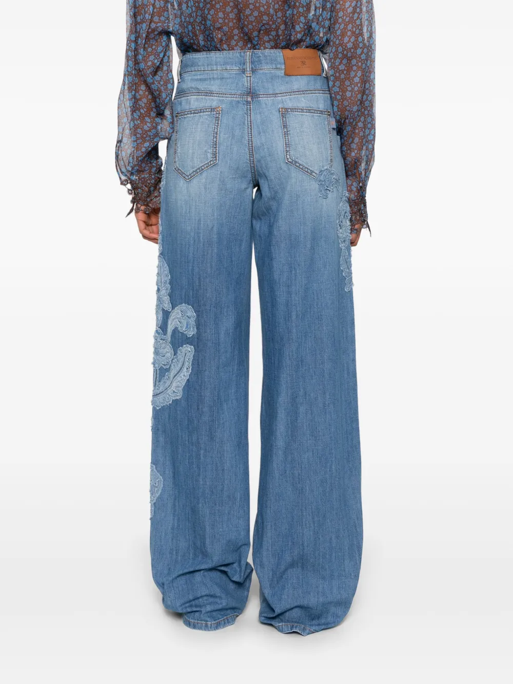 ERMANNO SCERVINO FLORAL-APPLIQUÉ JEANS