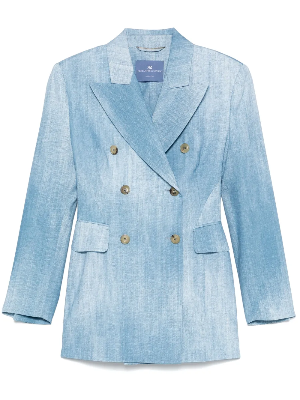 Ermanno Scervino denim-print blazer - Bleu