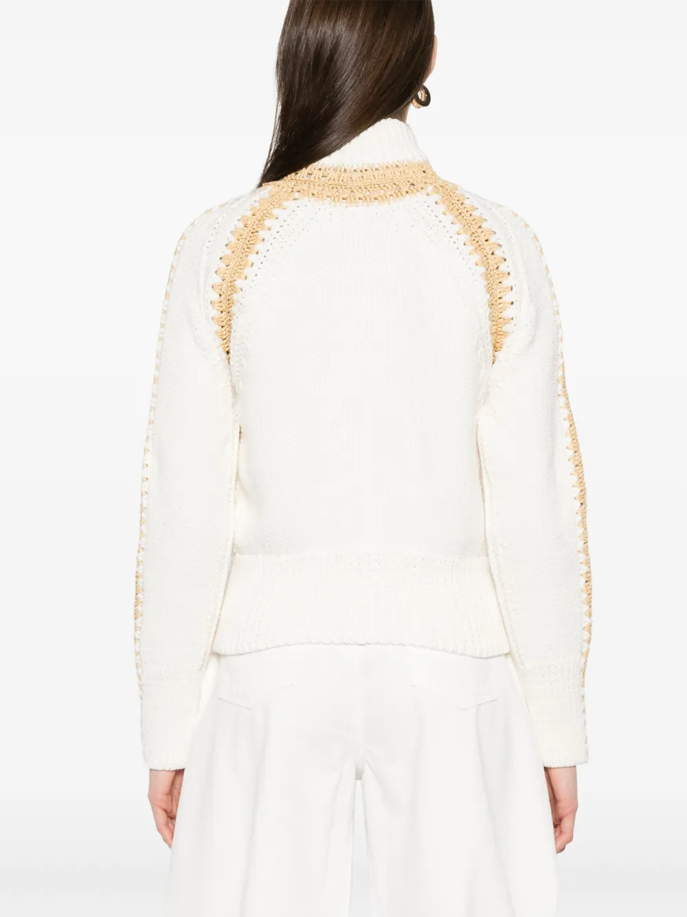 Ermanno Scervino Katoenen vest met raffia details Wit