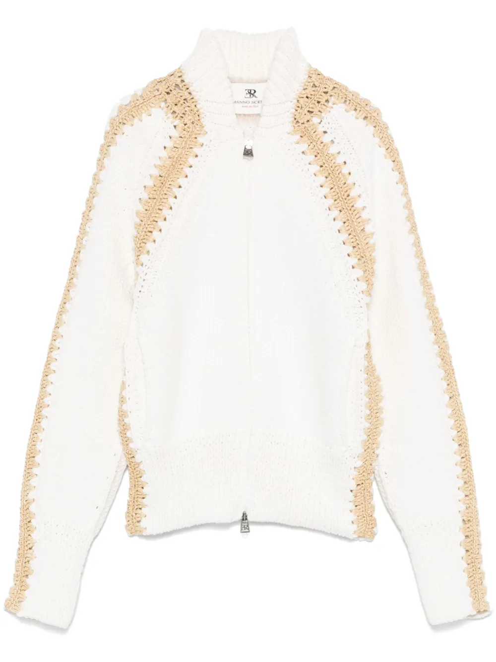 Ermanno Scervino Katoenen vest met raffia details Wit