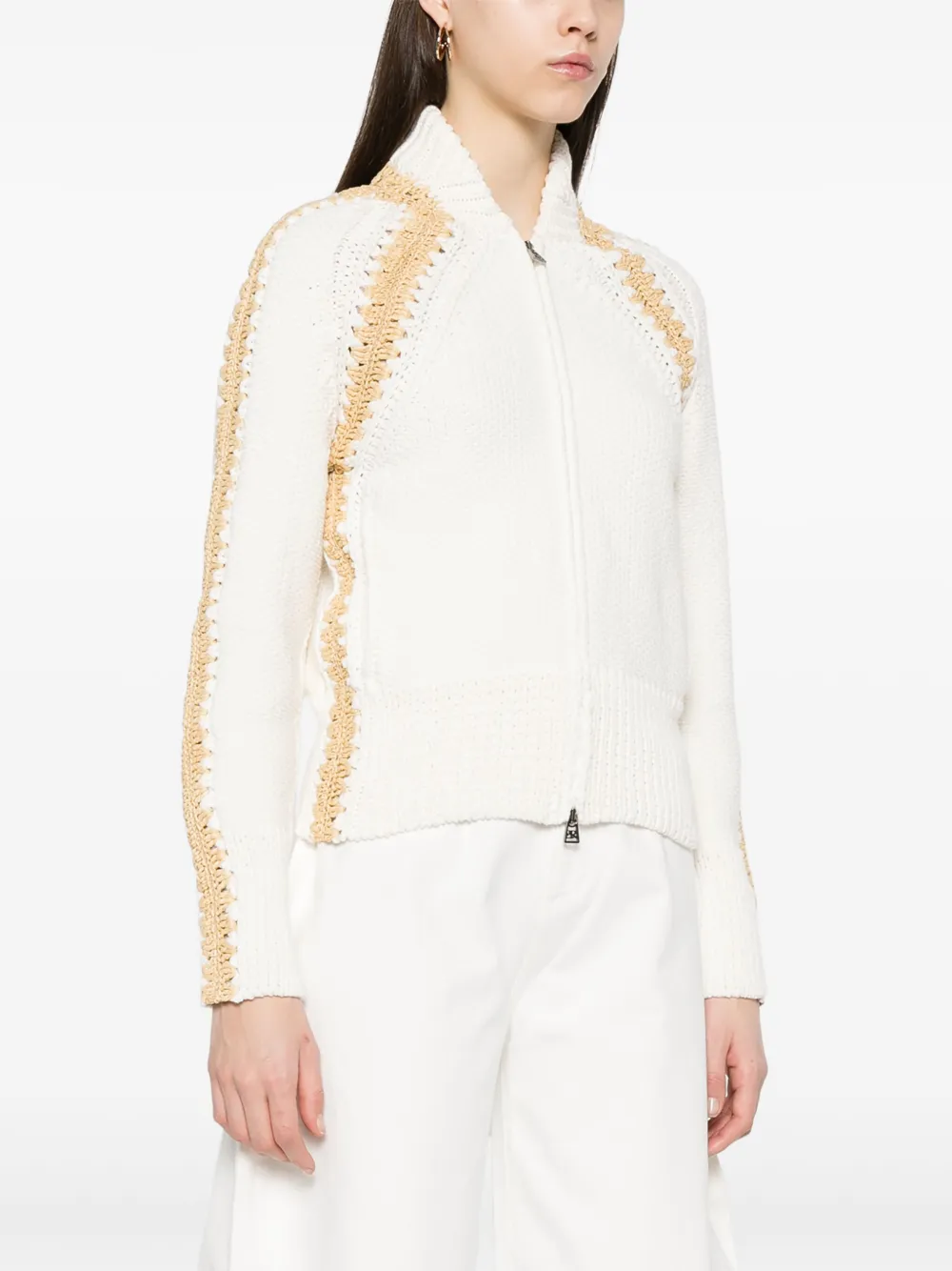 Ermanno Scervino Katoenen vest met raffia details Wit