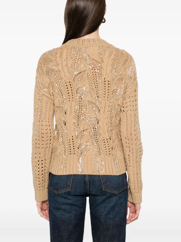 Ermanno Scervino crystal-embellished Sweater | Brown | FARFETCH