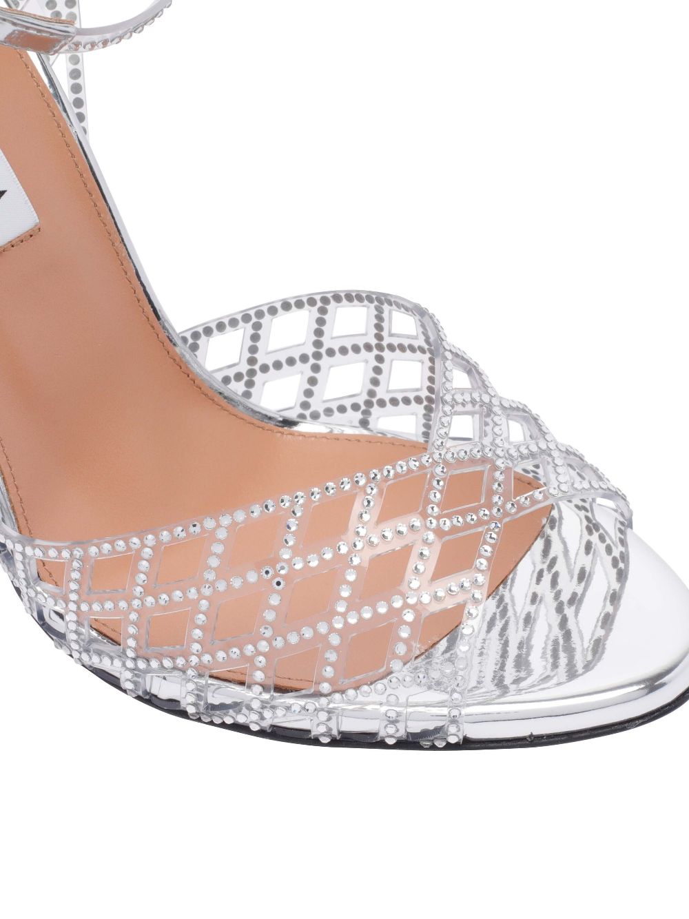 Aquazzura 105mm leather sandals Silver