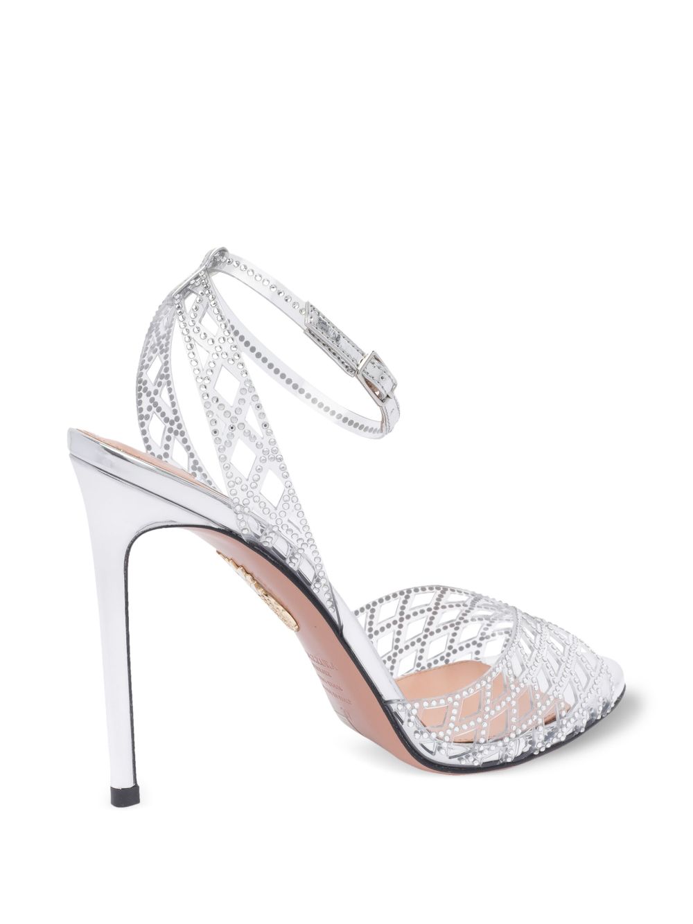 Aquazzura 105mm leather sandals Silver