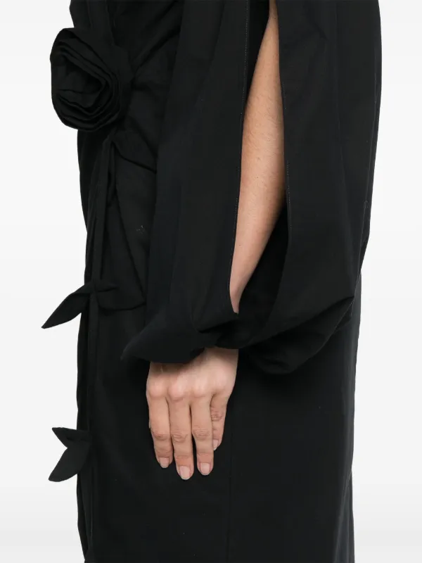 blumarine floral-appliqué midi dress Blumarine Dresses Black