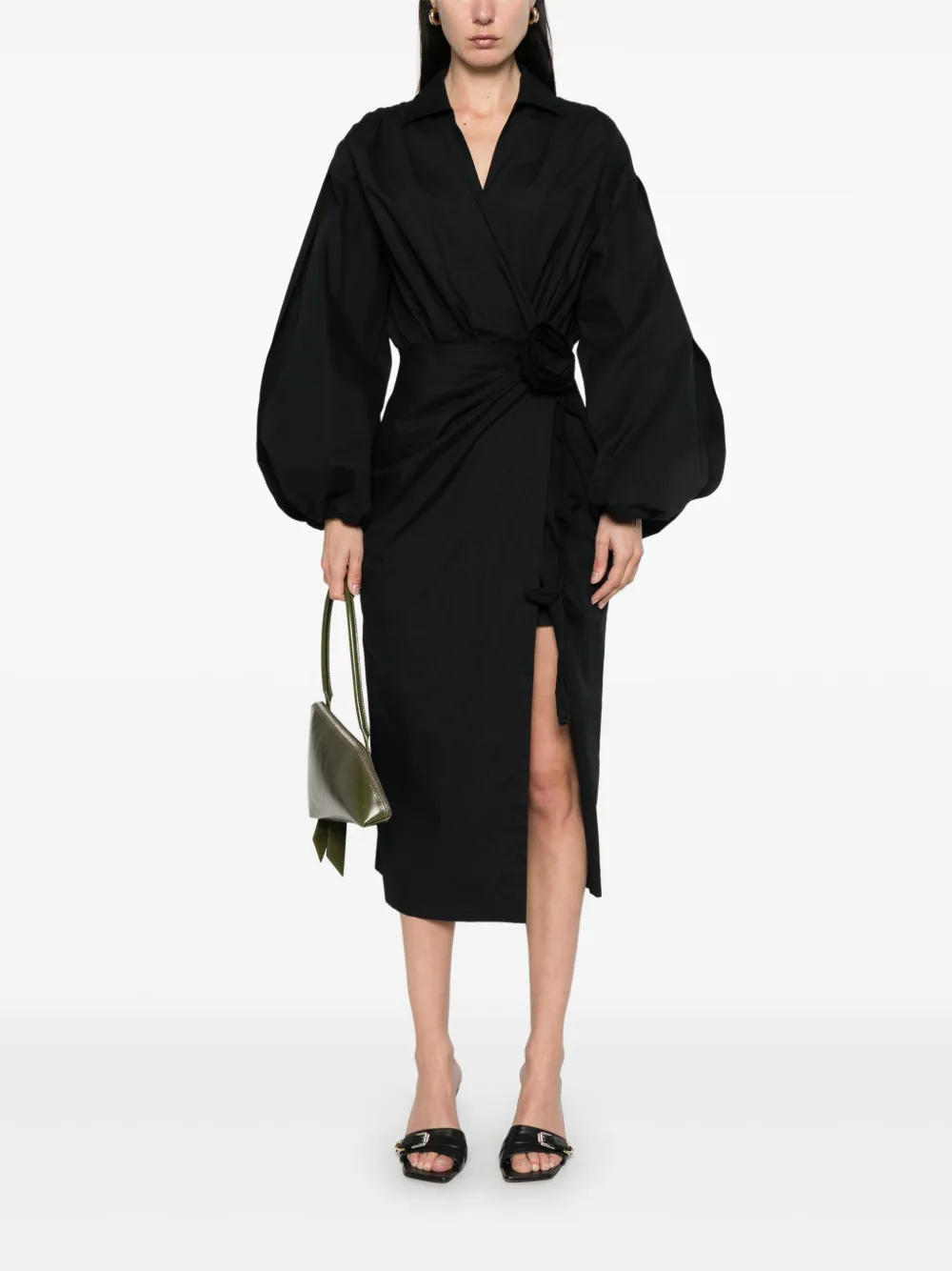 Blumarine Jurk met bloemenpatch - Zwart