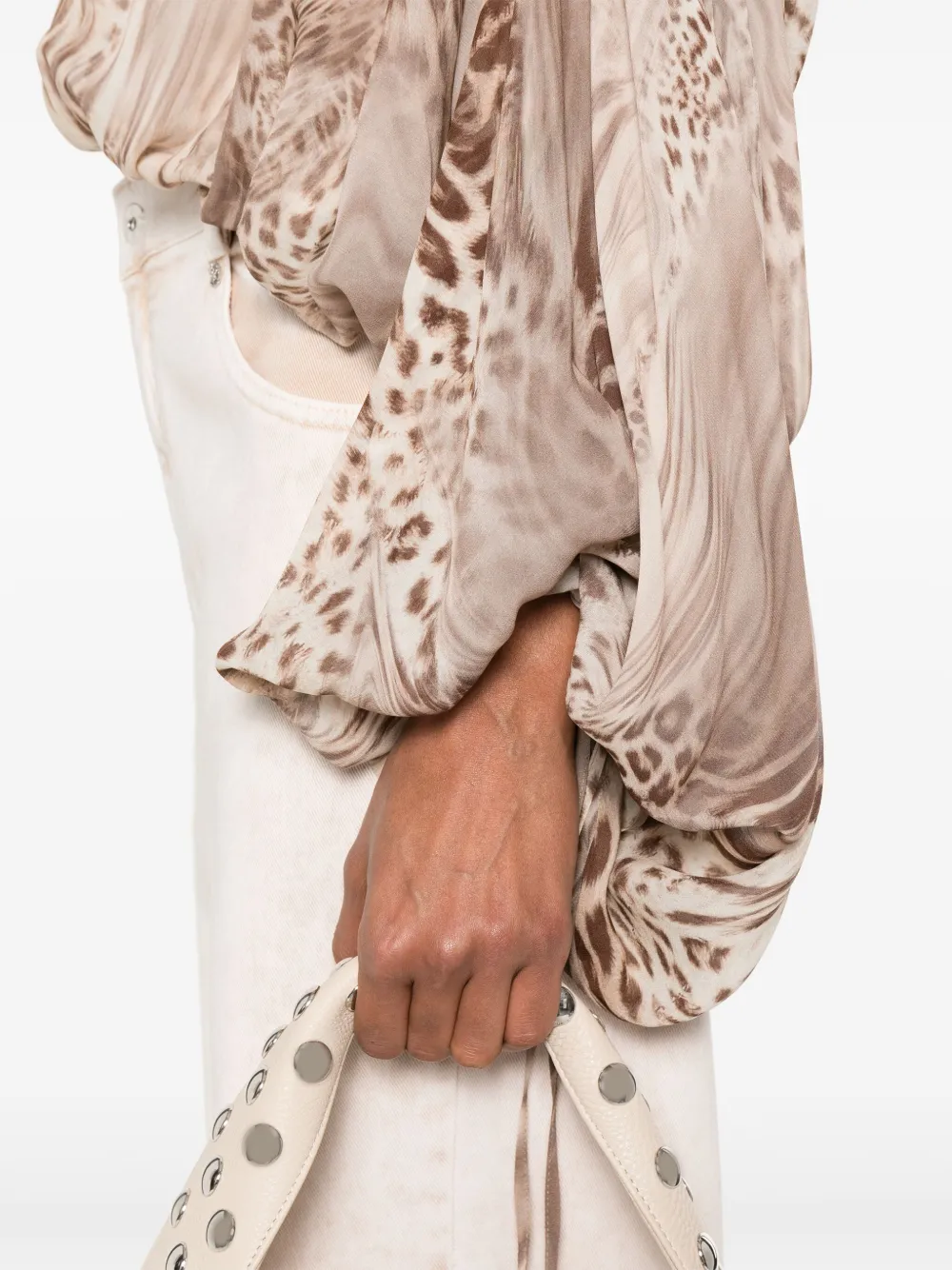 Blumarine Blouse met luipaardprint Bruin