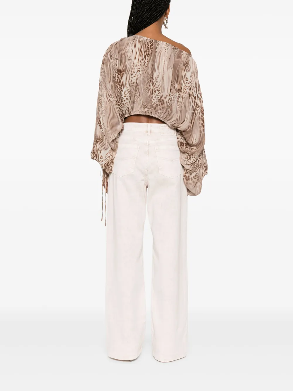Blumarine Blouse met luipaardprint Bruin